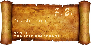 Pitsch Erina névjegykártya
